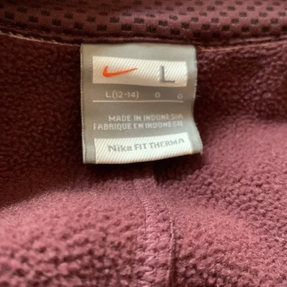 Nike Womens Thermafit Jacket Long Sleeve Half Quarter Zip Pink Maroon Textured - Picture 9 of 12